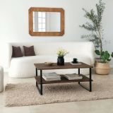 Tavolino salotto rettangolare noce 85x60x40h cm - Aprica
