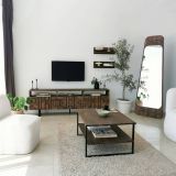 Tavolino salotto rettangolare noce 85x60x40h cm - Aprica