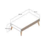 Tavolino salotto rettangolare noce e antracite 105x60x34h cm - Atrani