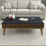 Tavolino salotto rettangolare noce e antracite 105x60x34h cm - Atrani