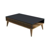 Tavolino salotto rettangolare noce e antracite 105x60x34h cm - Atrani