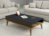 Tavolino salotto rettangolare noce e antracite 105x60x34h cm - Atrani