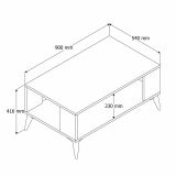 Tavolino salotto rettangolare quercia 90x41x54h cm - Lozio