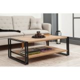 Tavolino salotto rettangolare quercia e nero 110x70x40h cm - Gioacchina