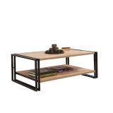 Tavolino salotto rettangolare quercia e nero 110x70x40h cm - Gioacchina
