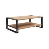 Tavolino salotto rettangolare quercia e nero 110x70x40h cm - Gioacchina