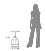 Tavolino salotto rotondo argento 37x37x58h cm - Calepio