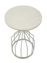 Tavolino salotto rotondo argento 37x37x58h cm - Calepio