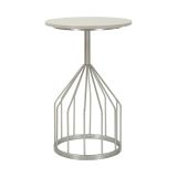 Tavolino salotto rotondo argento 37x37x58h cm - Calepio