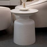 Tavolino salotto rotondo bianco 40x40x47h cm - Farfa