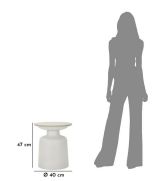 Tavolino salotto rotondo bianco 40x40x47h cm - Farfa