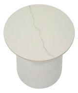 Tavolino salotto rotondo bianco 40x40x47h cm - Farfa