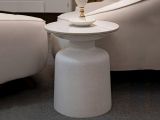 Tavolino salotto rotondo bianco 40x40x47h cm - Farfa