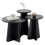Tavolino salotto rotondo nero 43x43x48h cm - Amren