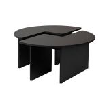 Tavolino salotto rotondo nero 90x90x41h cm - Tairn