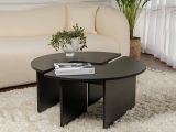 Tavolino salotto rotondo nero 90x90x41h cm - Tairn