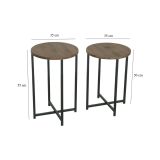 Tavolino salotto rotondo noce 70x35x55h cm - Gwenllian