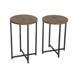 Tavolino salotto rotondo noce 70x35x55h cm - Gwenllian