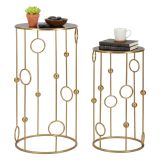 Tavolino salotto rotondo oro 50x50x100h cm - Leonid