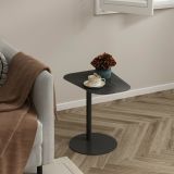 Tavolino salotto sagomato angoli arrotondoti ardesia 50x38x50h cm - Niccone