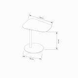 Tavolino salotto sagomato angoli arrotondoti ardesia 50x38x50h cm - Niccone