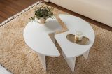 Tavolino soggiorno circolare bianco 90x90x41h cm - Tairn