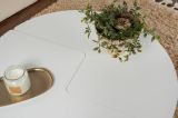 Tavolino soggiorno circolare bianco 90x90x41h cm - Tairn