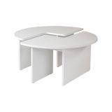 Tavolino soggiorno circolare bianco 90x90x41h cm - Tairn
