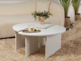 Tavolino soggiorno circolare bianco 90x90x41h cm - Tairn