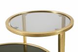 Tavolino soggiorno circolare oro 50x40x60h cm vetro fumé - Yoko