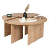 Tavolino soggiorno circolare quercia 90x90x41h cm - Tairn