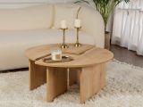 Tavolino soggiorno circolare quercia 90x90x41h cm - Tairn