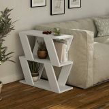 Tavolino soggiorno geometrico bianco 60x22x57h cm - Beniamina