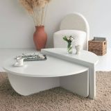 Tavolino soggiorno irregolare bianco 90x90x35h cm - Azim