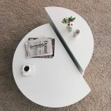 Tavolino soggiorno irregolare bianco 90x90x35h cm - Azim