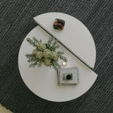 Tavolino soggiorno irregolare bianco 90x90x35h cm - Azim