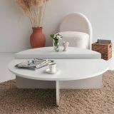 Tavolino soggiorno irregolare bianco 90x90x35h cm - Azim