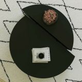 Tavolino soggiorno modulabile angoli arrotondati nero 90x90x35h cm - Azim