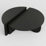 Tavolino soggiorno modulabile angoli arrotondati nero 90x90x35h cm - Azim