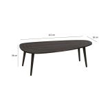Tavolino soggiorno ovale antracite 115x50x38h cm - Eugenia