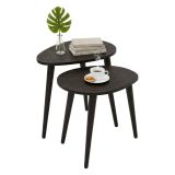 Tavolino soggiorno ovale antracite 50x33x52h cm - Janequeo