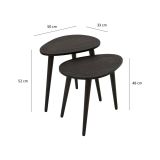 Tavolino soggiorno ovale antracite 50x33x52h cm - Janequeo