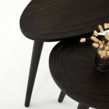 Tavolino soggiorno ovale antracite 50x33x52h cm - Janequeo