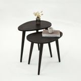 Tavolino soggiorno ovale antracite 50x33x52h cm - Janequeo