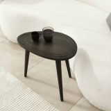 Tavolino soggiorno ovale antracite 50x33x52h cm - Janequeo