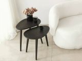 Tavolino soggiorno ovale antracite 50x33x52h cm - Janequeo