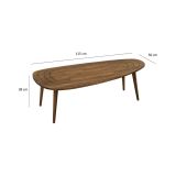 Tavolino soggiorno ovale noce 115x50x38h cm - Eugenia