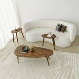 Tavolino soggiorno ovale noce 115x50x38h cm - Eugenia