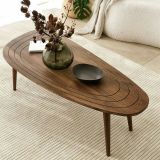 Tavolino soggiorno ovale noce 115x50x38h cm - Eugenia