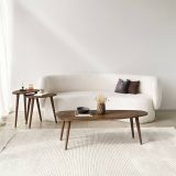 Tavolino soggiorno ovale noce 115x50x38h cm - Eugenia